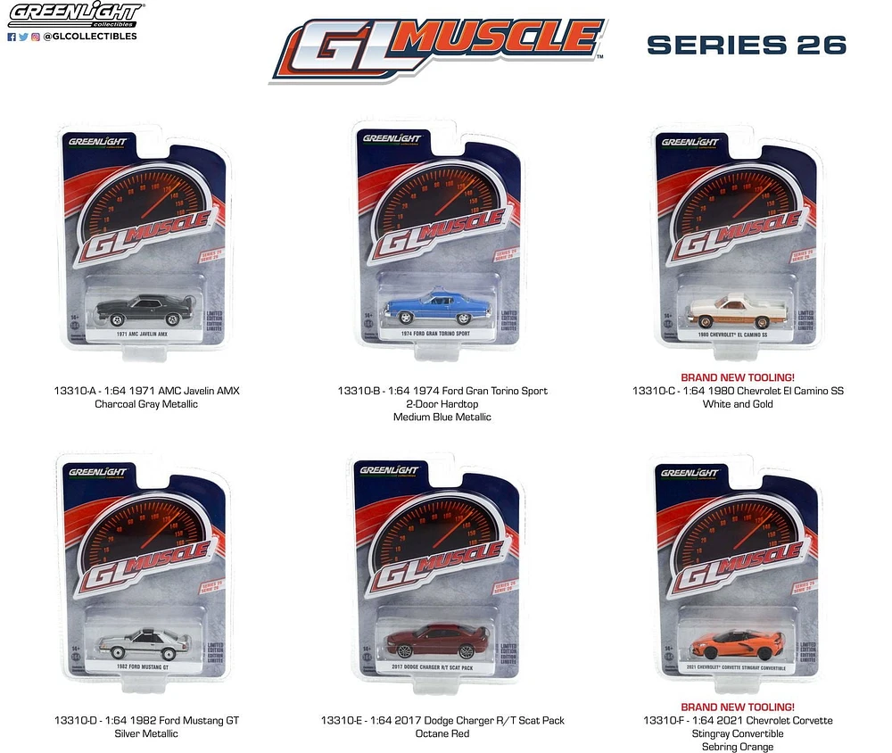 1:64 GreenLight Muscle Die-Cast Vehicles Series 26