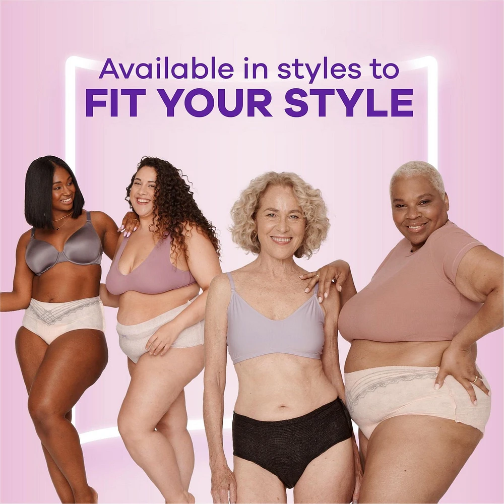 Culottes pour peau sensible Always Discreet, absorption maximale, quatre fois la protection de la peau, testées sous contrôle dermatologique, taille G, sans parfum, 24culottes 24CT
