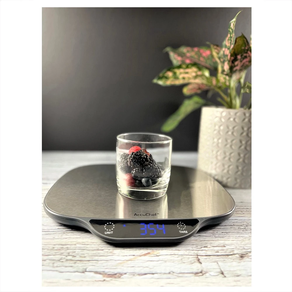 AccuChef High Capacity 33lb (15 kg) Digital Kitchen Scale, Wide Platform, Model 2345, High Capacity