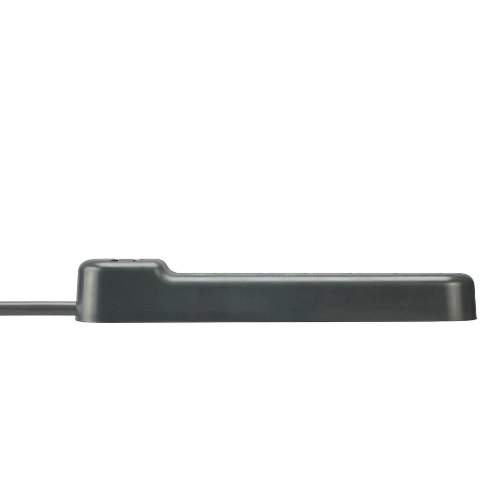 onn. 2.5 FT./76.2 cm 6-Outlet Surge Protector, Integrated Circuit Breaker
