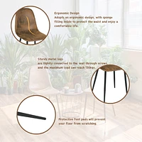 Ensemble de 4 chaises de salle à manger, chaises d'appoint modernes de style du milieu du siècle avec pieds en métal noir, confortables pour la cuisine, le salon et la maison de campagne, brun rustiqu