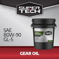 SuperTech Huile pour engrenages SAE 80W-90 GL-5, seau, 18.9L Application haute performance et extrême pression