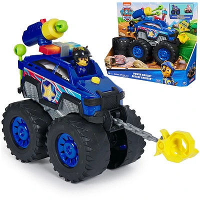 Pat'Patrouille : Mission méga sauvetage, Véhicule de sauvetage avec grappin de Chase, véhicule avec lance-projectile, treuil motorisé et effets sonores et lumineux, jouets pour garçons et filles à par PAW Patrol Véhicule