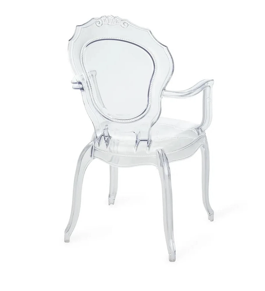 Heavenly Collection Clear Plastic Arm Chair Set of 6
