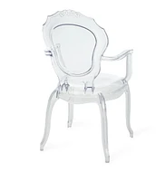 Heavenly Collection Clear Plastic Arm Chair Set of 6