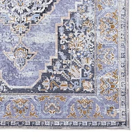 Tapis Emerald Canton bleu & ivoire de 6 pi 7 po x 9 pi 7 po