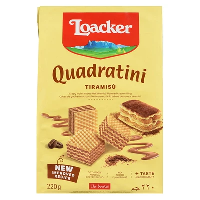Bouchées de gaufrettes Quadratini de Loacker au tiramisu 220 g