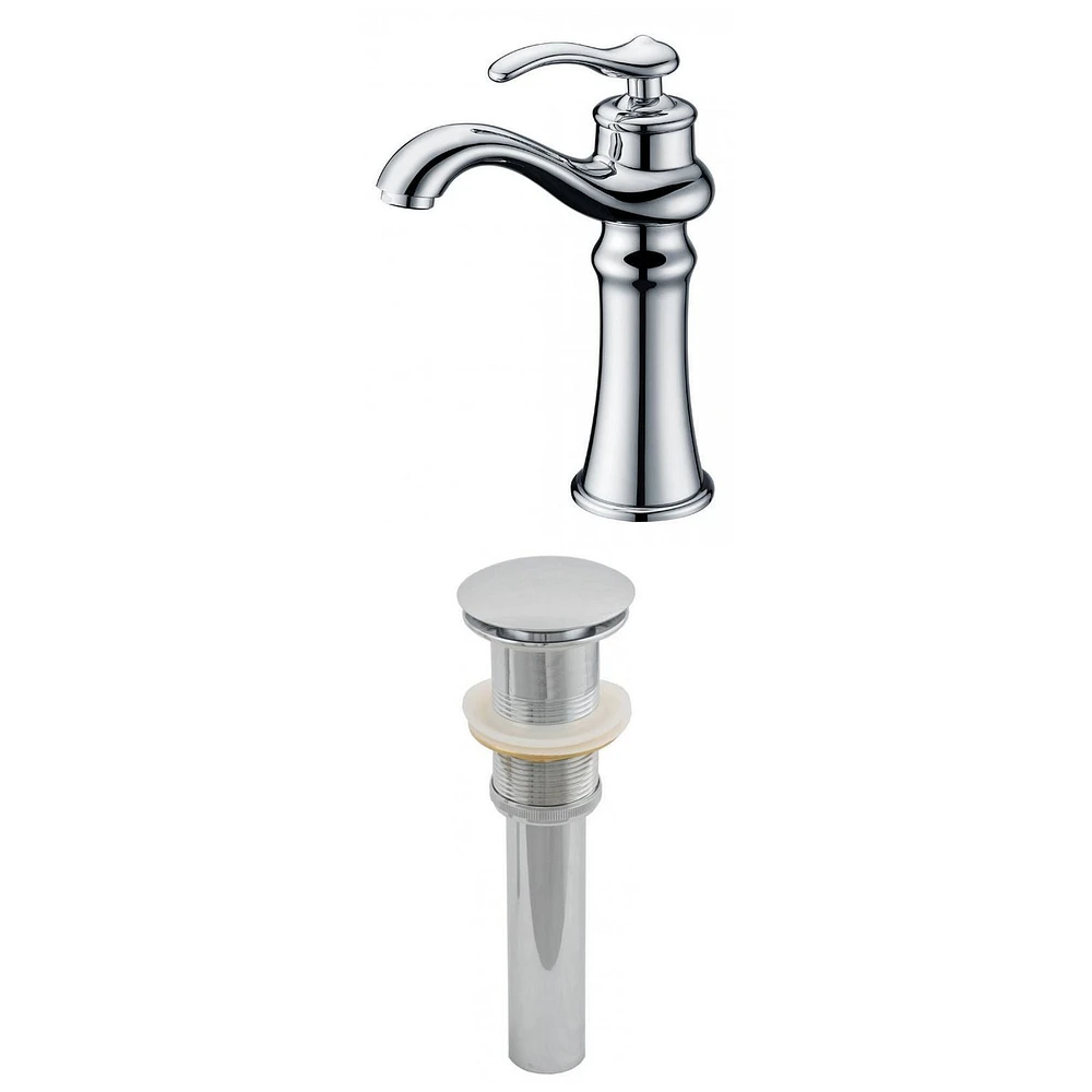 American Imaginations -in. W Bathroom Faucet Set Chrome AI