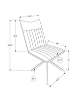 Monarch Specialties Chaise, Lot De 2, Côté, Rembourré, Cuisine, Salle À Manger, Pu D'aspect Cuir, Métal, Noir, Contemporain, Moderne