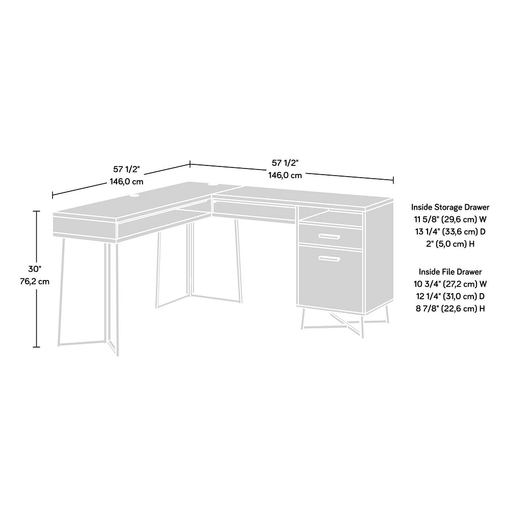 Sauder La Collection Canton Lane Bureau en L, Finition Brew Oak, 431209