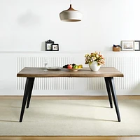 Ensemble de salle à manger 5 pièces Homy Casa - Table à manger rectangulaire de 63 pouces, 4 chaises d'appoint pivotantes et chaises de salle à manger rembourrées