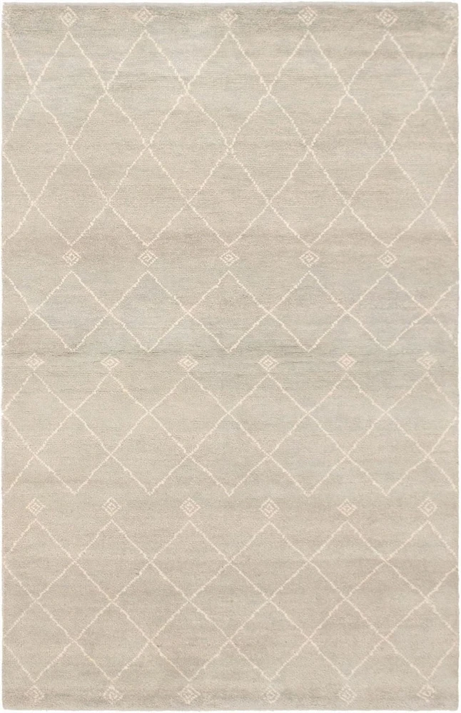 ECARPETGALLERY 5'7" x 8'0" Moroccan Tangier Hand-knotted Area Rug for Living Room, Dining Room and Bedroom in Blue