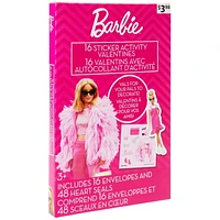 Cartes de Saint-Valentin à autocollants Barbie,  Activité autocollants, Multi-couleurs, 16 Compte
