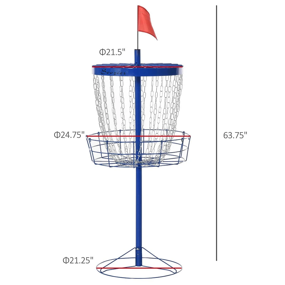 Soozier 24-Chain Lightweight Portable Practice Basket for Disc Golf Target Stand