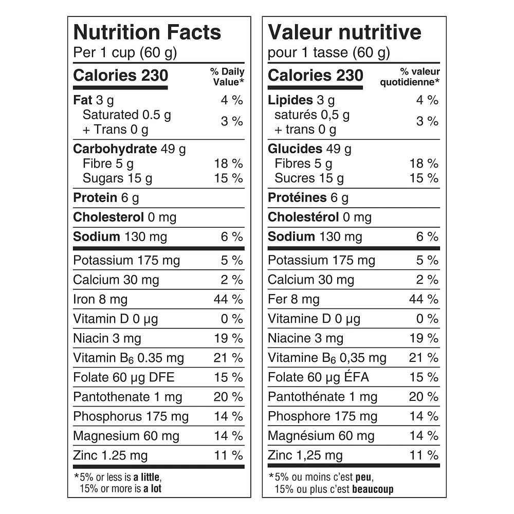 Oatmeal Crisp Breakfast Cereal, Honey Crunch, High Fibre and Whole Grains, 423 g, 423 g