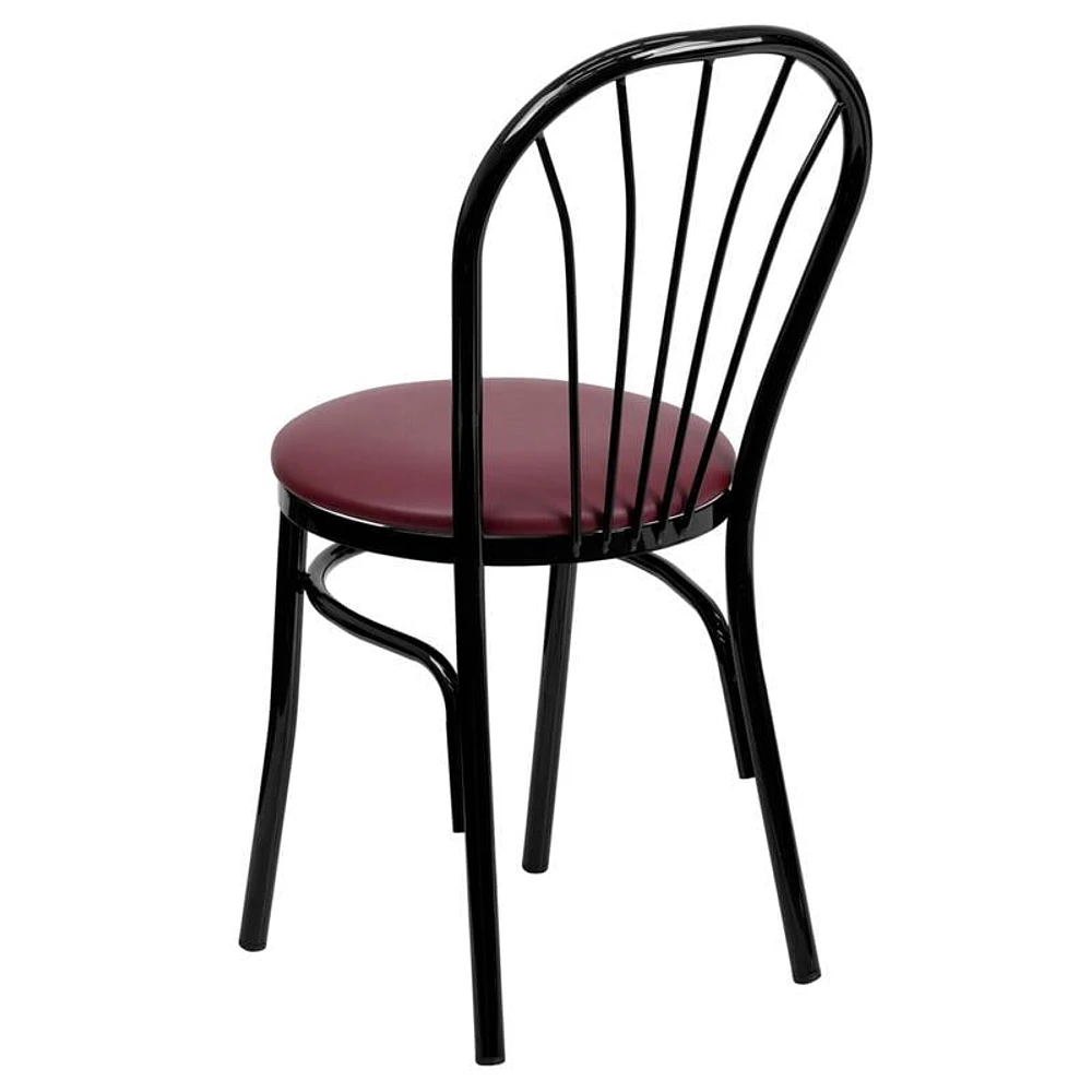 Flash Furniture Hercules Metal Dining Chair in Black and Burgundy