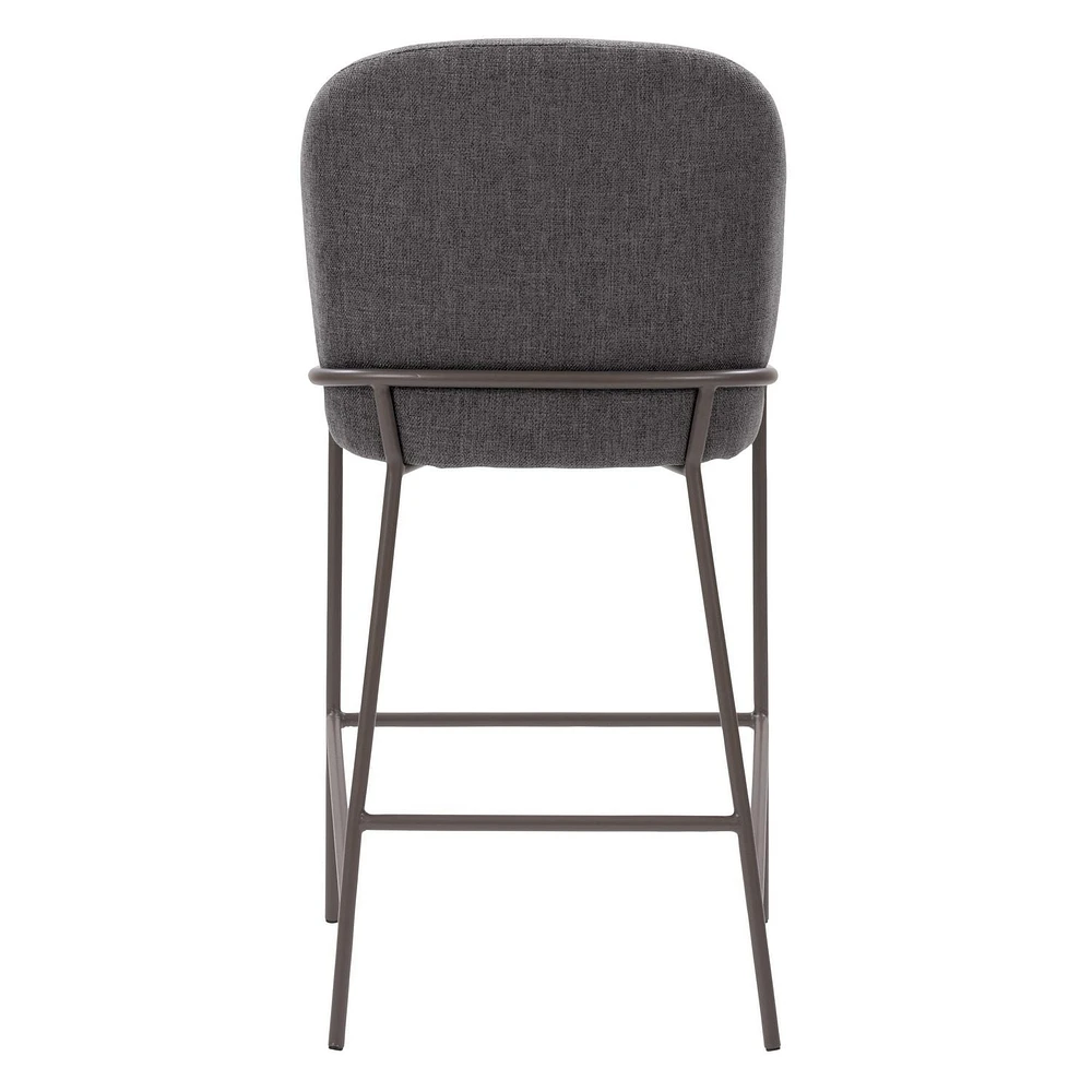 CorLiving Blakeley Tabouret de bar moderne rembourré à hauteur de comptoir avec pieds en métal – Vendu à l'unité – Tabourets de bar de cuisine confortables, tabourets de comptoir de bar et chaises à h