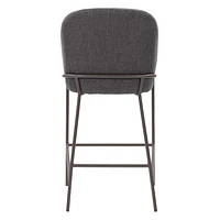 CorLiving Blakeley Tabouret de bar moderne rembourré à hauteur de comptoir avec pieds en métal – Vendu à l'unité – Tabourets de bar de cuisine confortables, tabourets de comptoir de bar et chaises à h