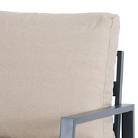 CorLiving Eden Deluxe Ensemble de conversation de patio extérieur en aluminium 4 pièces avec chaises, causeuse et table