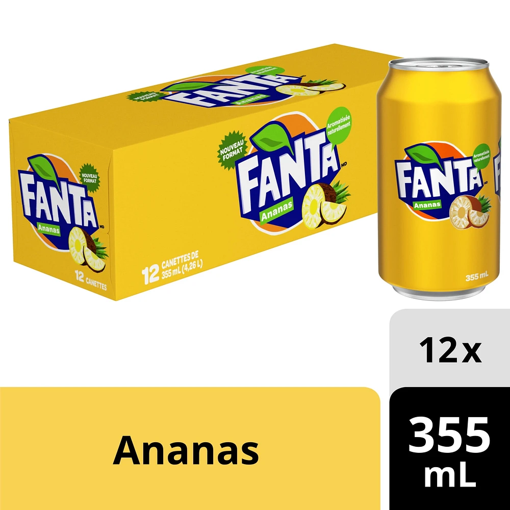 Fanta Pineapple Fridgepack Cans, 355 mL, 12 Pack, 12 x 355 mL