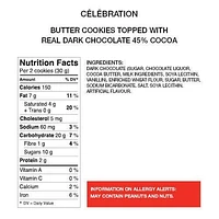 Celebration Dark Chocolate 45% Cocoa Butter Cookies, 240 g