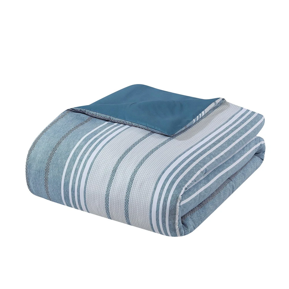 Ens. édredon Mainstays  à Quincy Rayure en microfibre Tailles: 1 Place, 2 Pl/G