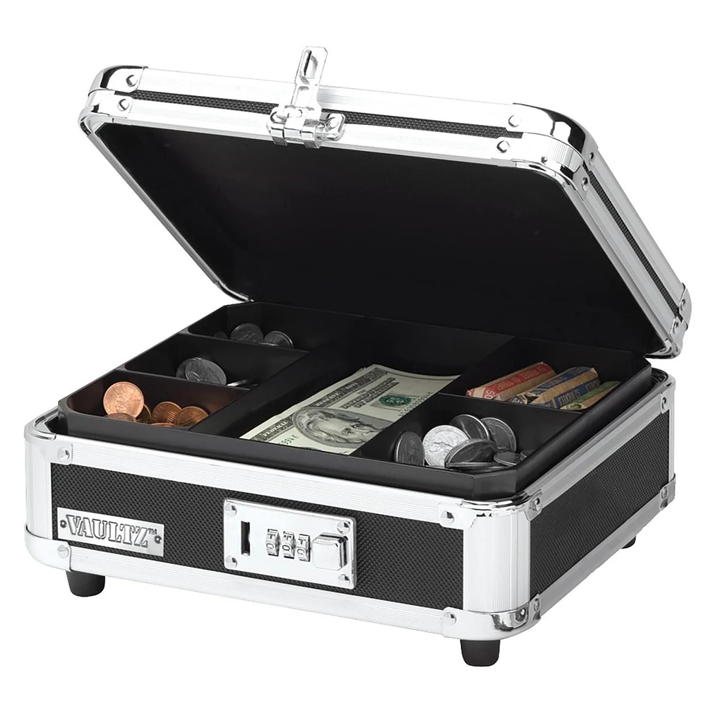 Vaultz -  Locking Cash Box - Black, Combination Lock
