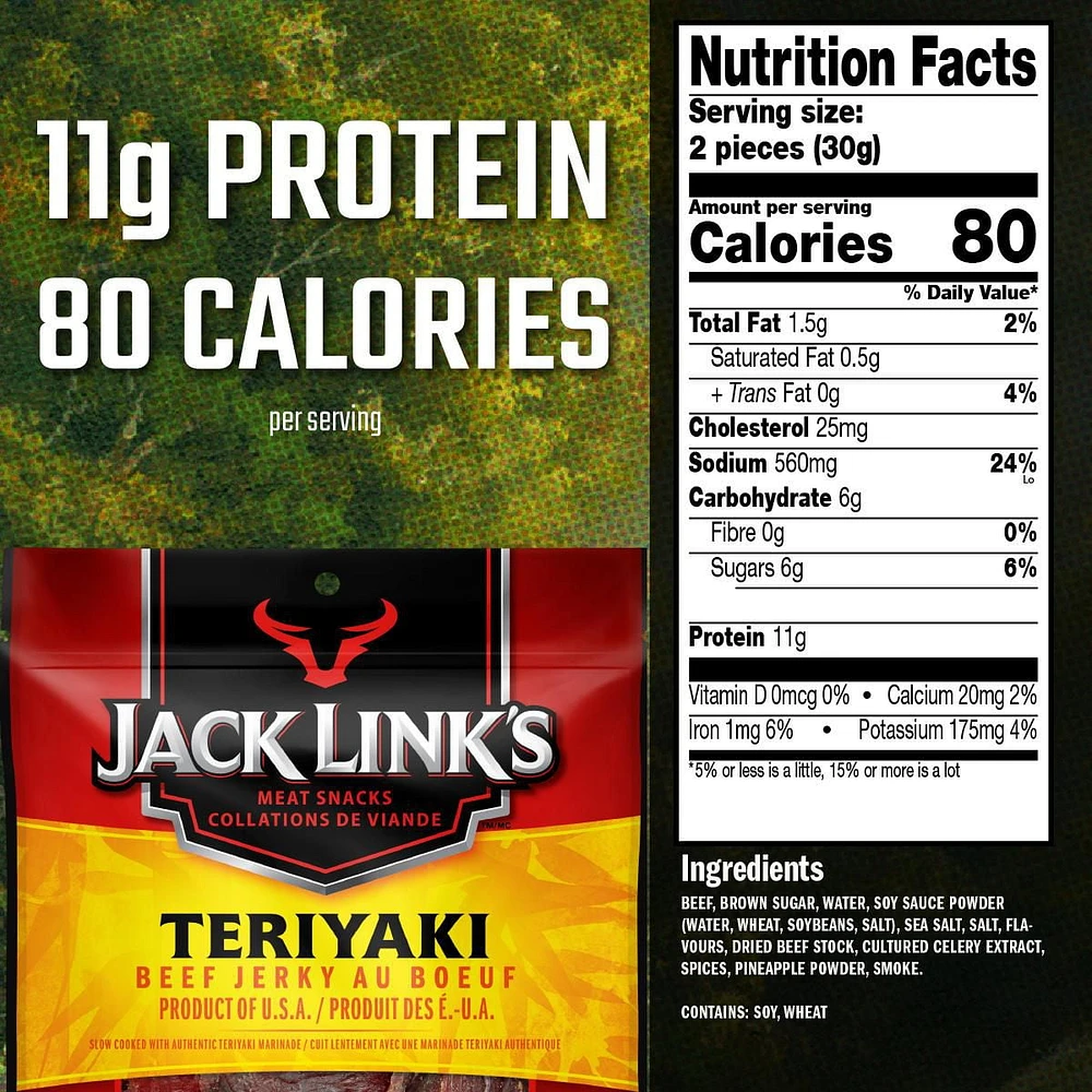 JACK LINK'S TERIYAKI BEEF JERKY 80G, JL TERIYAKI BEEF JERKY 80G