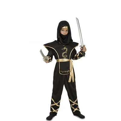 Costume de Ninja noir pour enfant, taille garçon 5/6, 7/9