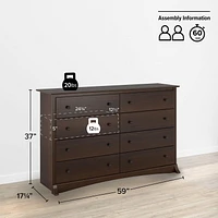 Prepac Commode à huit tiroirs