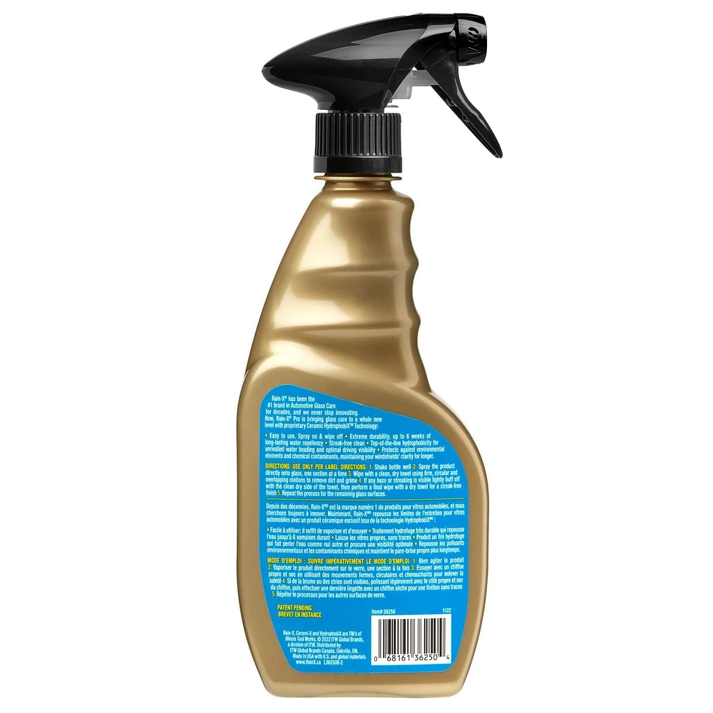 Nettoyant pour vitres Rain-X Pro Cerami-X avec agent antipluie 473 mL