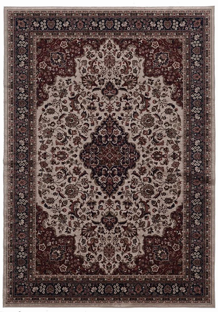 Tapis Emerald Sanlin rouge & ivoire de 5 pi x 7 pi