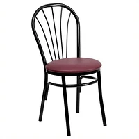 Flash Furniture Hercules Metal Dining Chair in Black and Burgundy