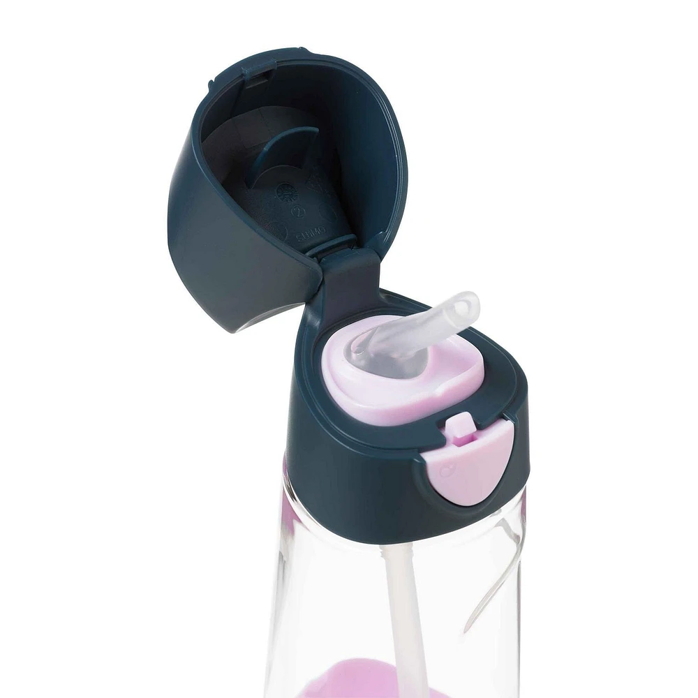 b.box - 15oz Tritan Straw Bottle: Modern Water Bottle with Flip Straw for Toddlers & Kids. Spill Proof, Leak Proof, BPA Free. Great for School/Daycare or Next Step after Sippy Cups