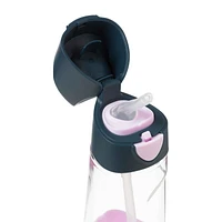 b.box - 15oz Tritan Straw Bottle: Modern Water Bottle with Flip Straw for Toddlers & Kids. Spill Proof, Leak Proof, BPA Free. Great for School/Daycare or Next Step after Sippy Cups