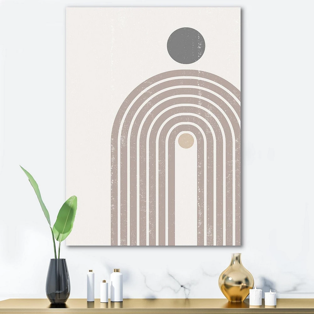 Designart Résumé arc-en-Soleil et la Lune en Terre Tones I Art mural sur toile