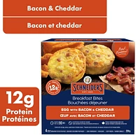 Bouchées déjeuner aux œufs avec bacon et cheddar Schneiders, 4 par paquet 224 g