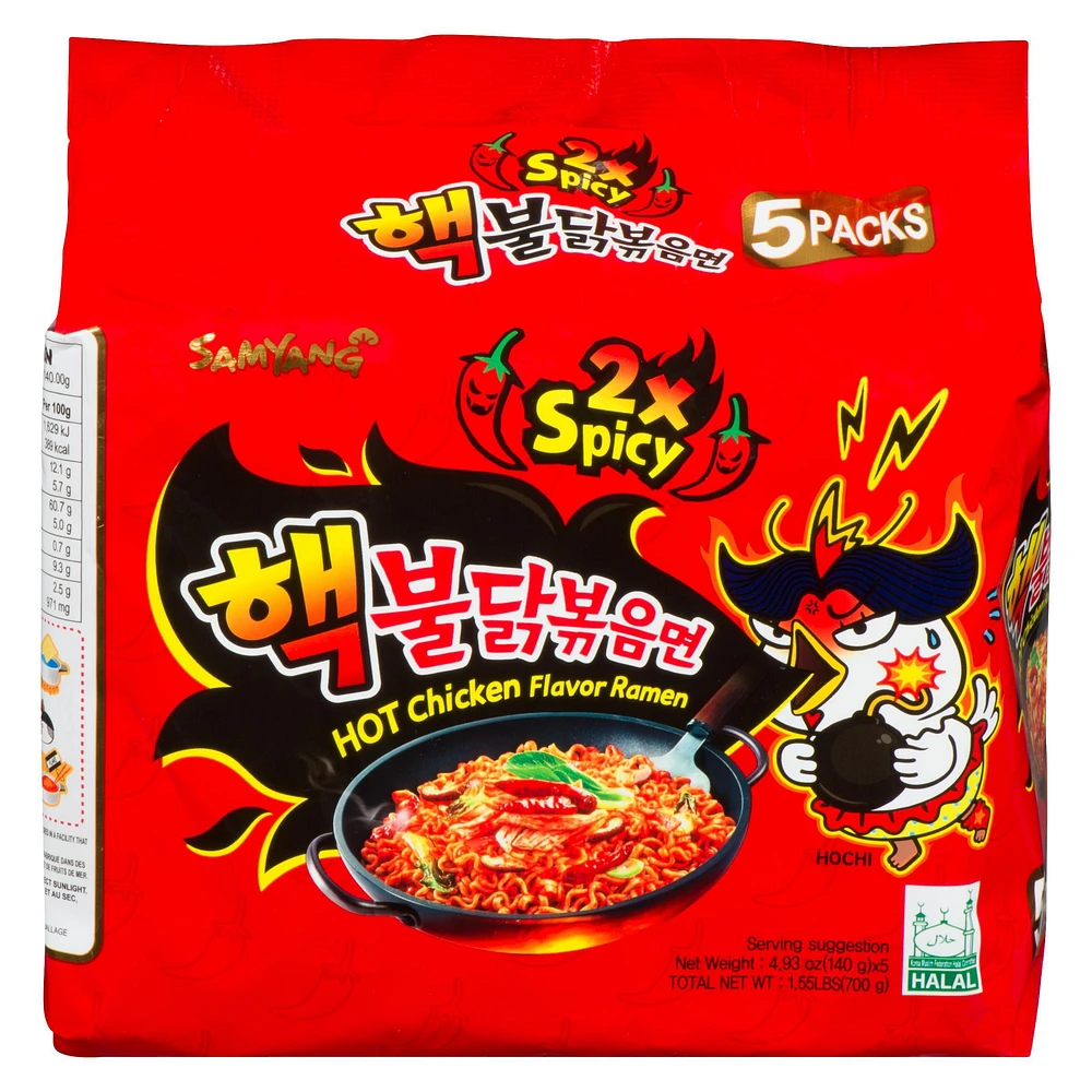 SAMYANG CHICKEN FLAVOURED RAMEN EXTRA SPICE, Hot Chicken 2X Spicy Flavour Ramen