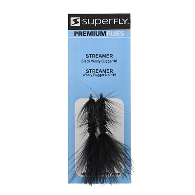 Superfly FLY1270-06P Streamer Wooly Bugger Black #06, They are meant to imitate bait fish