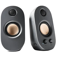 onn. Wired PC Stereo Speakers with 3.5 mm AUX Connector, Integrated Volume