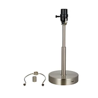 hometrends 20"H Brushed Nickel with USB Charging Port Lamp Base