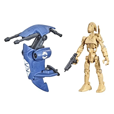 Star Wars Mission Fleet, droïde de combat Destruction, classe équipement, figurine articulée de 6 cm avec véhicule, pour enfants, dès 4 ans