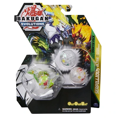 Bakugan Evolutions Starter Pack 3-Pack, Serpillious Ultra with Colossus and Neo Dragonoid, Collectible Action Figures