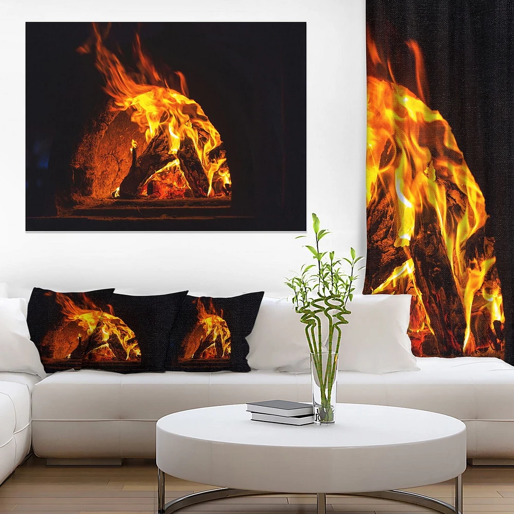 Design Art Poêle À Bois De Feu Et De Blaze Art Sur Toile