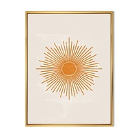 Designart Imprimé soleil orange II ART MURAL À CADRE FLOTTÉ
