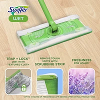 Recharges de linges humides pour balai Swiffer pour balayer et nettoyer les planchers, nettoyant pour planchers multi-surfaces avec fraîcheur Febreze, parfum Lavande, 24unités 24CT
