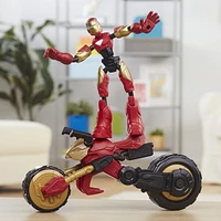Marvel Bend and Flex, Flex Rider Iron Man figurine articulée flexible de 15 cm avec moto 2 en 1, pour enfants à partir de 4 ans