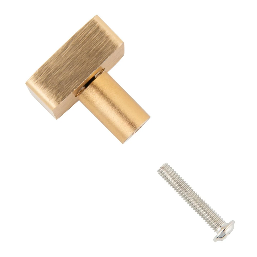 Era Square Paquet de 2 Bouton Dorée Brossée 1.18 x 1.18 x 1.14 po.