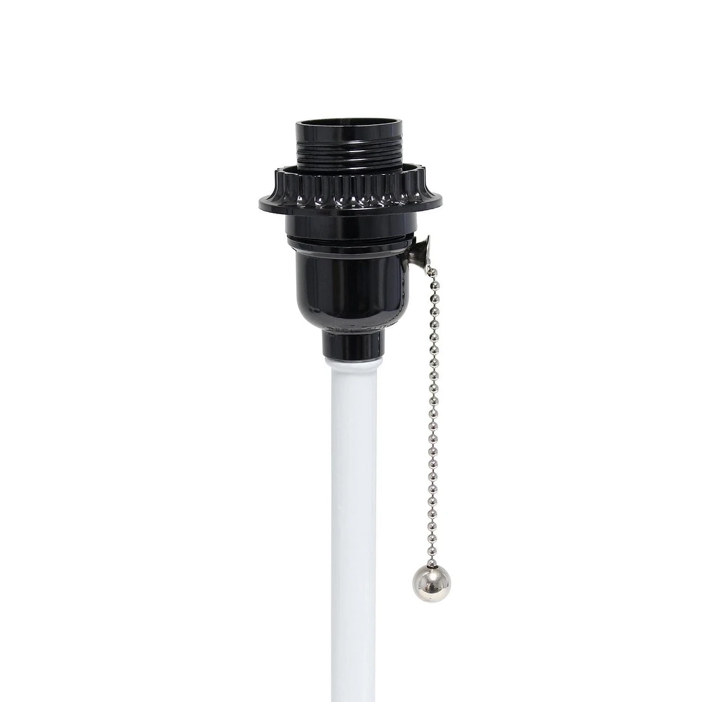 LimeLights White Stick Lamp with Charging Outlet and Fabric Shade 2 Pack Set
