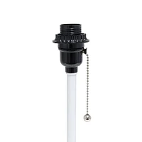 LimeLights White Stick Lamp with Charging Outlet and Fabric Shade 2 Pack Set